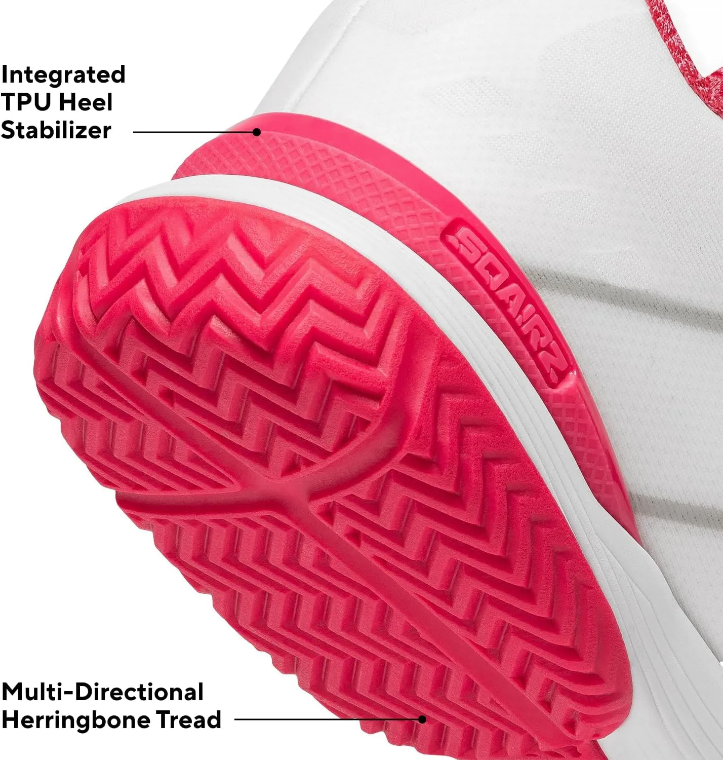 SQAIRZ XRZ Women's Pickleball Shoes, White, Women's Athletic Shoes