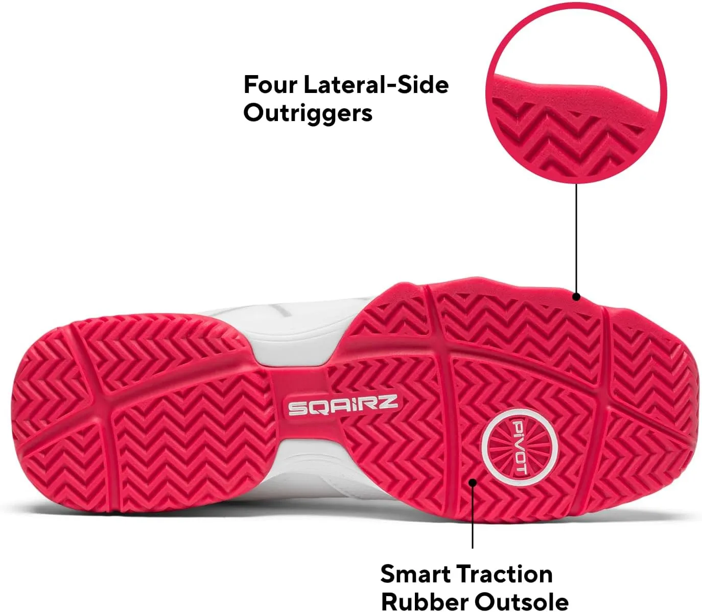 SQAIRZ XRZ Women's Pickleball Shoes, White, Women's Athletic Shoes