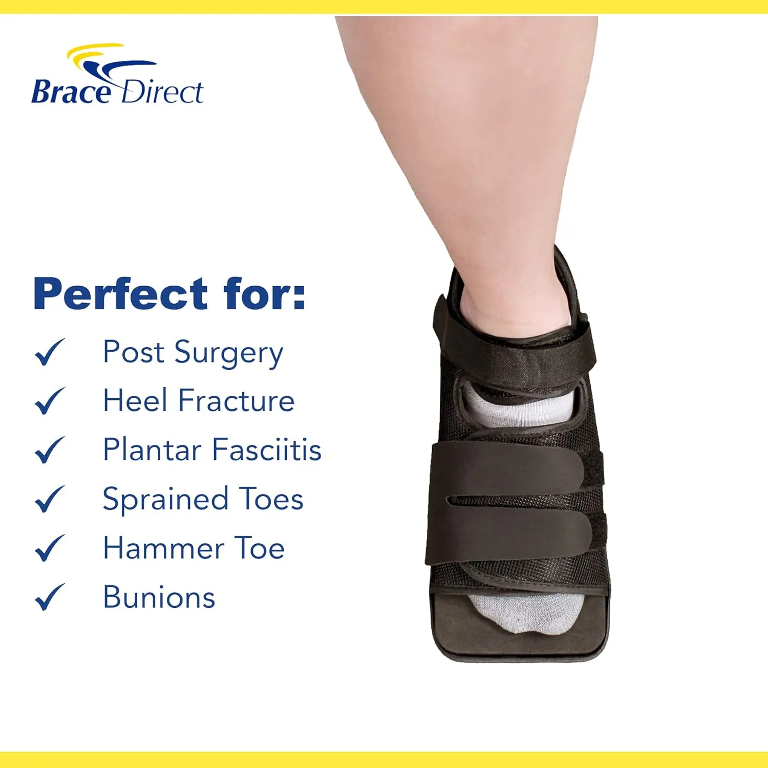 Squared Toe Post Op Shoe – Adjustable Medical Walking Shoe for Foot & Toe Surgery Recovery, Fractures & Bunions PDAC L3260 – Size L (US Shoe Men 10.5-12 / Women 11.5-13)