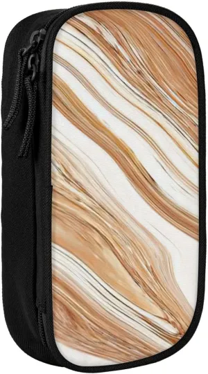 SSIMOO Wavy Colored Fluid Earthen Oxford Cloth Stationery Storage Bag– Zipper Pencil Case,Ideal for Travel