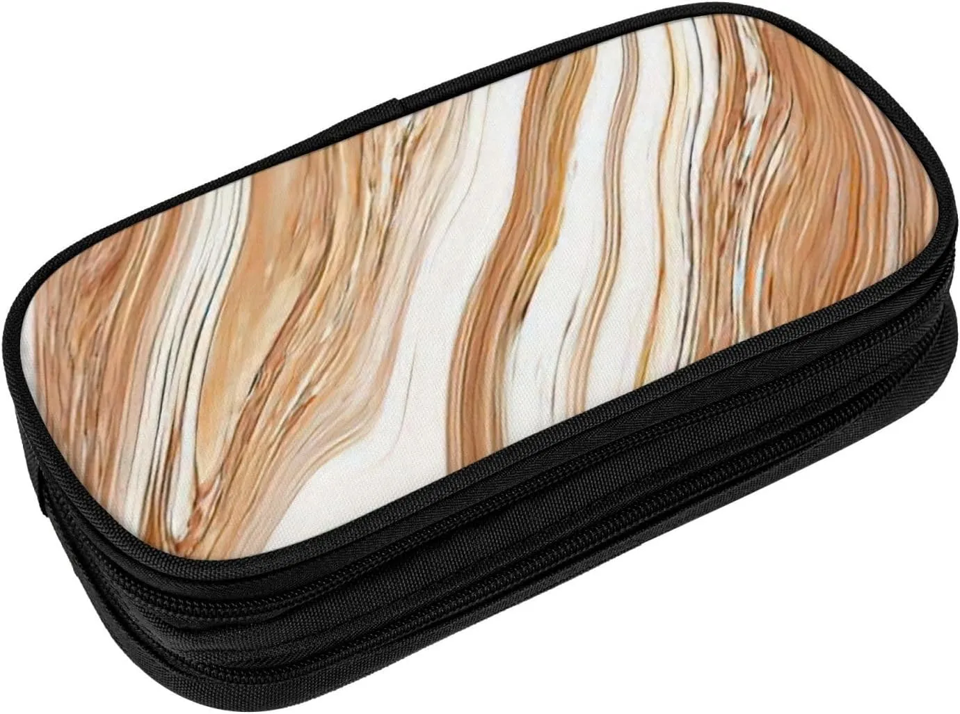 SSIMOO Wavy Colored Fluid Earthen Oxford Cloth Stationery Storage Bag– Zipper Pencil Case,Ideal for Travel