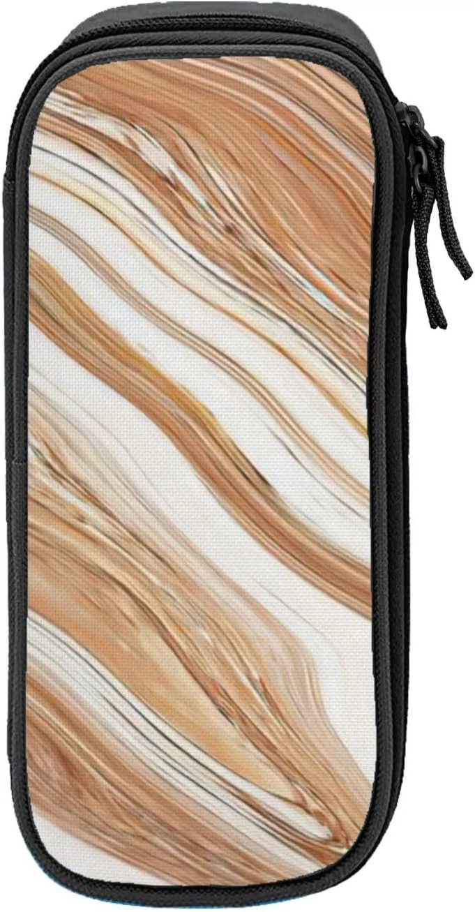 SSIMOO Wavy Colored Fluid Earthen Oxford Cloth Stationery Storage Bag– Zipper Pencil Case,Ideal for Travel