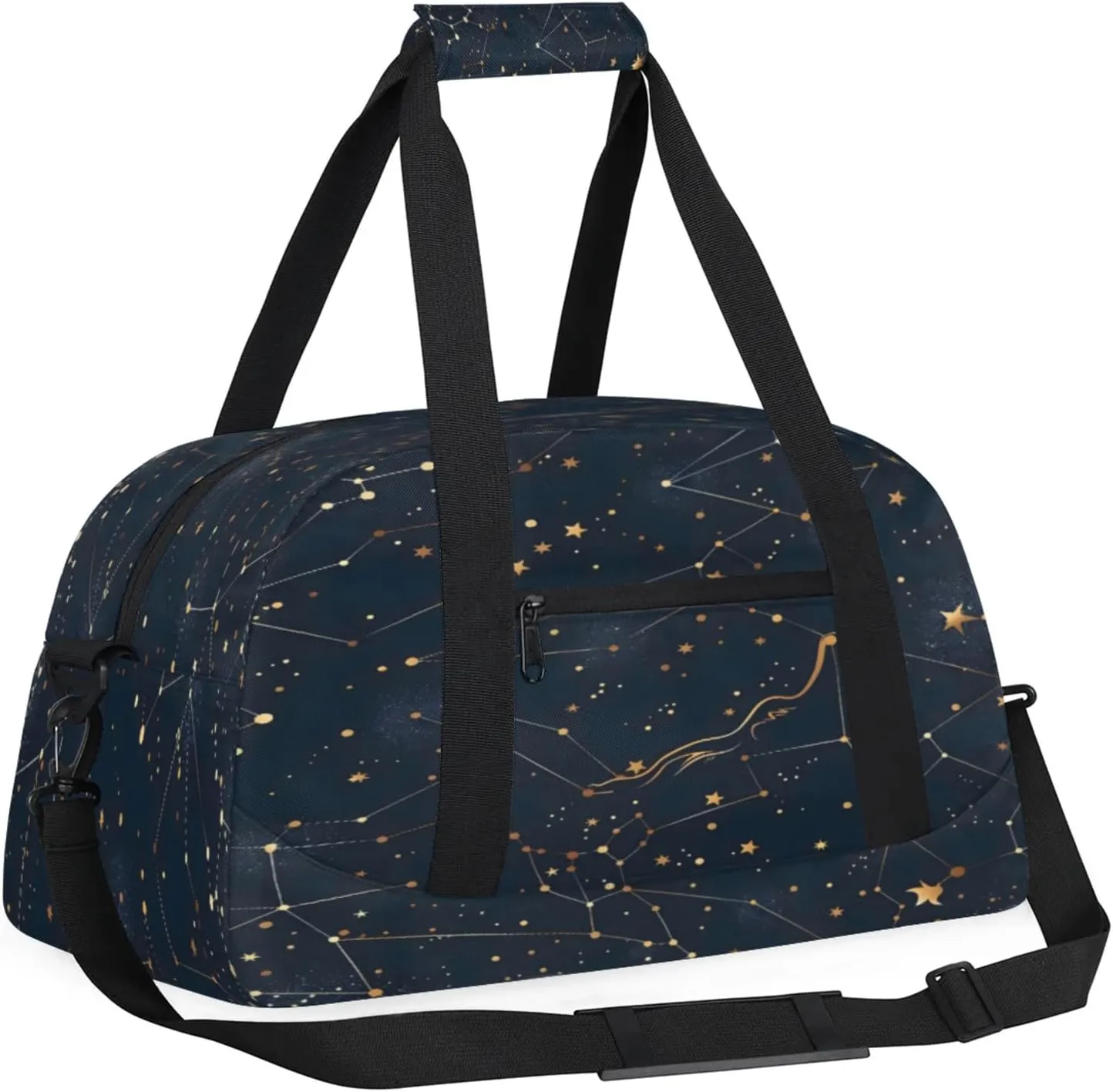 Starry Universe Constellation Galaxy Space Small Gym Bag 18 inch Carry On Duffel Bag for Weekender Travel Sports Workout Yoga Gymnastics Dance Ballet