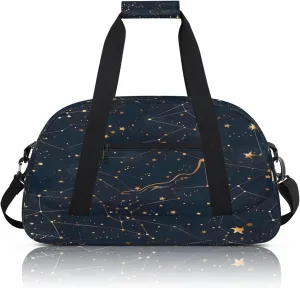 Starry Universe Constellation Galaxy Space Small Gym Bag 18 inch Carry On Duffel Bag for Weekender Travel Sports Workout Yoga Gymnastics Dance Ballet