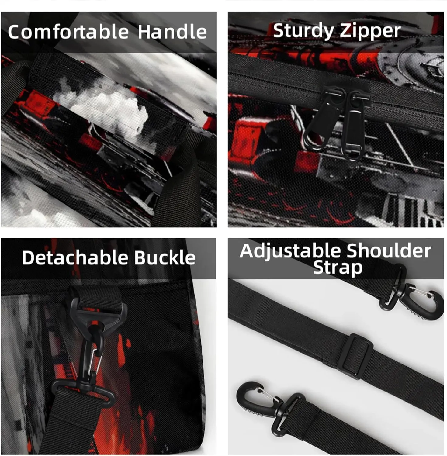 Steam Engine Small Gym Bag 18 inch Carry On Duffel Bag for Weekender Travel Sports Workout Yoga Gymnastics Dance Ballet