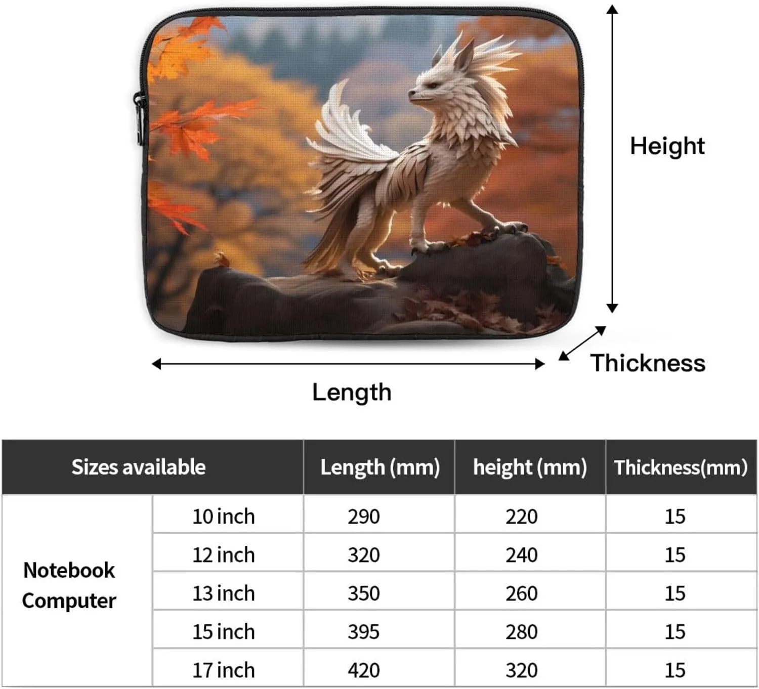 Strange Beasts Pattern Shockproof Portable Laptop 13 inch Sleeve Bag for Men and Women - Ideal for Business Travel, School, and Daily Use