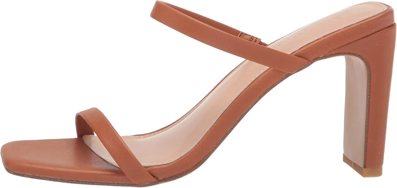 The Drop Women's Avery Square Toe Two Strap High Heeled Sandal