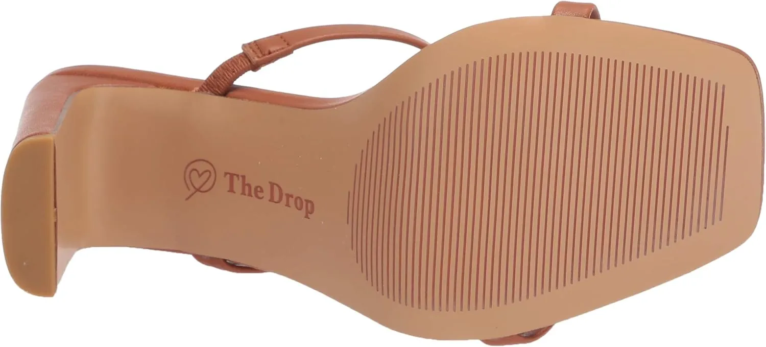 The Drop Women's Avery Square Toe Two Strap High Heeled Sandal