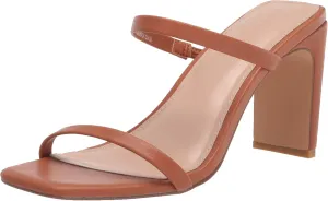 The Drop Women's Avery Square Toe Two Strap High Heeled Sandal