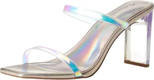The Drop Women's Avery Square Toe Two Strap High Heeled Sandal