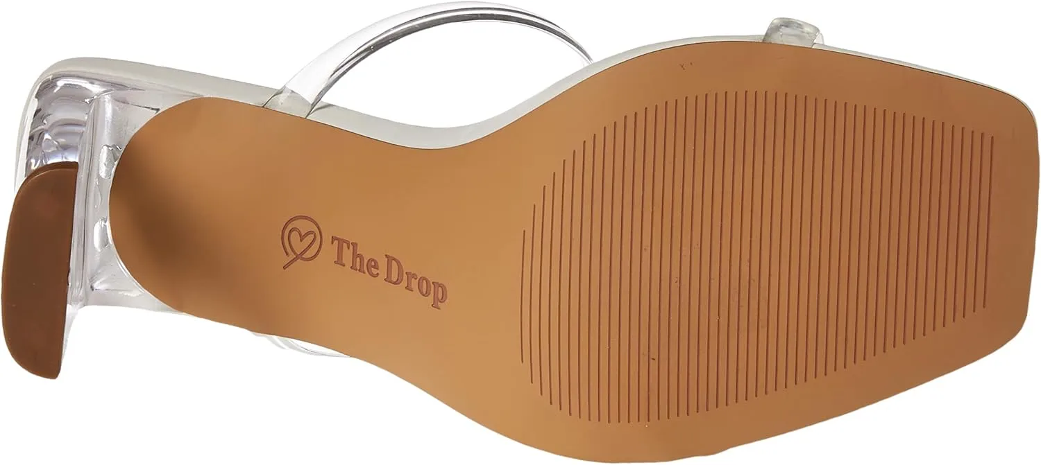 The Drop Women's Avery Square Toe Two Strap High Heeled Sandal