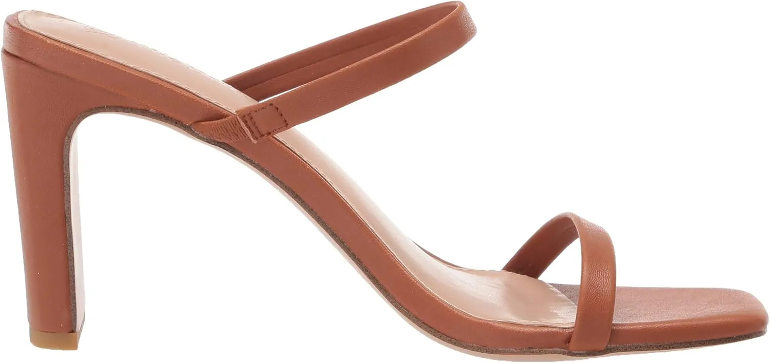 The Drop Women's Avery Square Toe Two Strap High Heeled Sandal