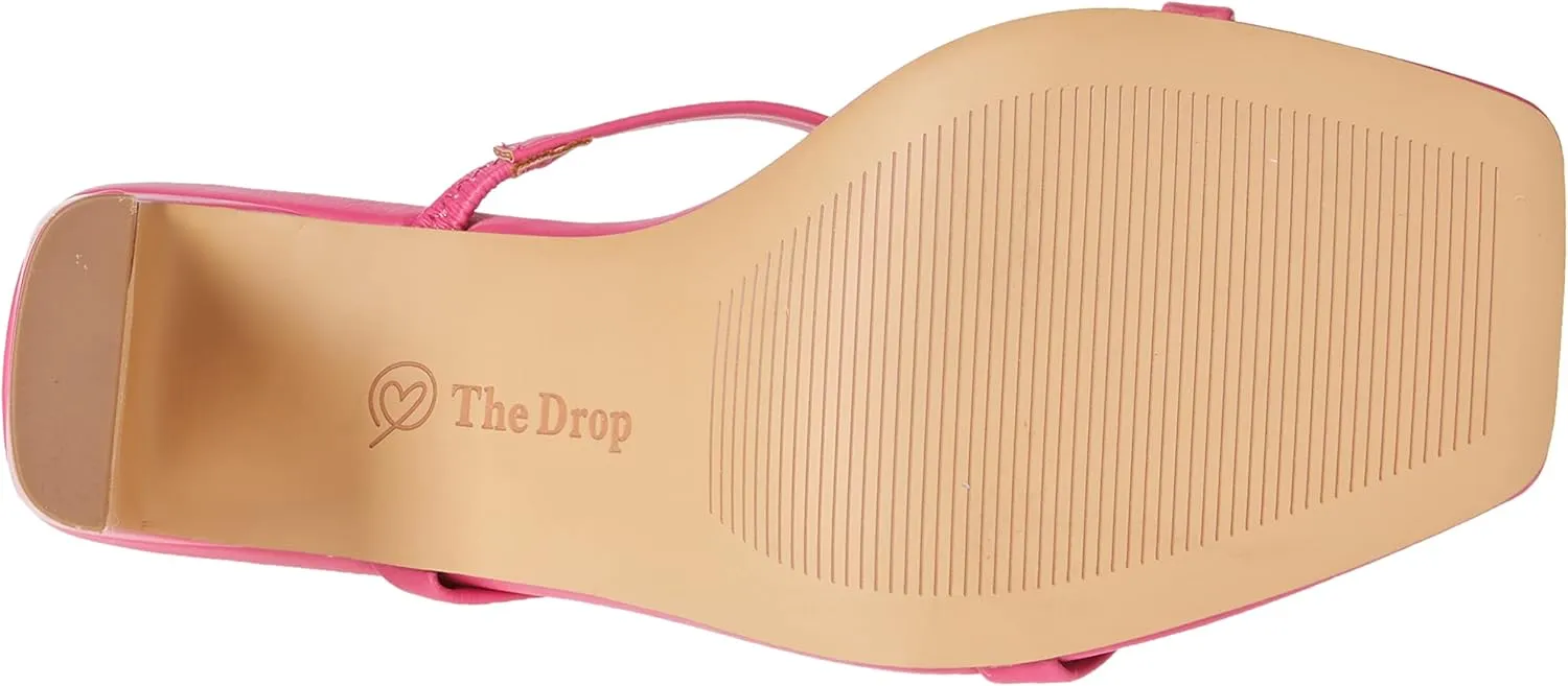 The Drop Women's Avery Square Toe Two Strap High Heeled Sandal