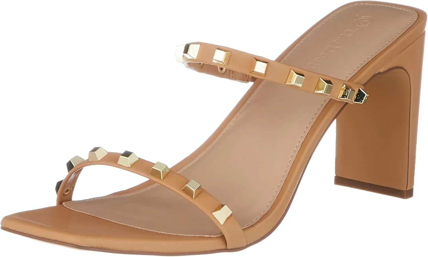 The Drop Women's Avery Square Toe Two Strap High Heeled Sandal