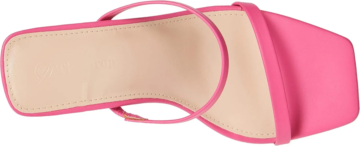 The Drop Women's Avery Square Toe Two Strap High Heeled Sandal