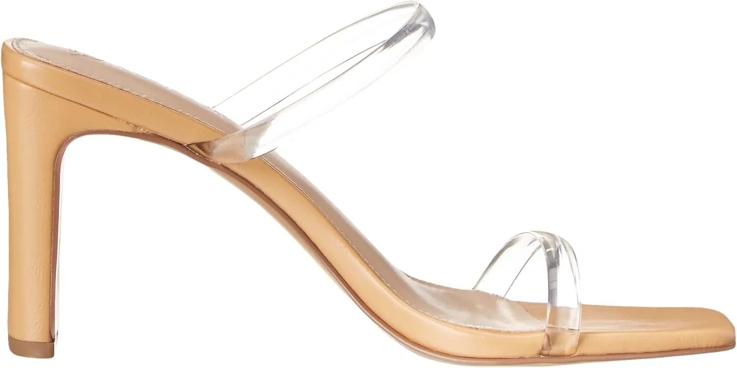 The Drop Women's Avery Square Toe Two Strap High Heeled Sandal