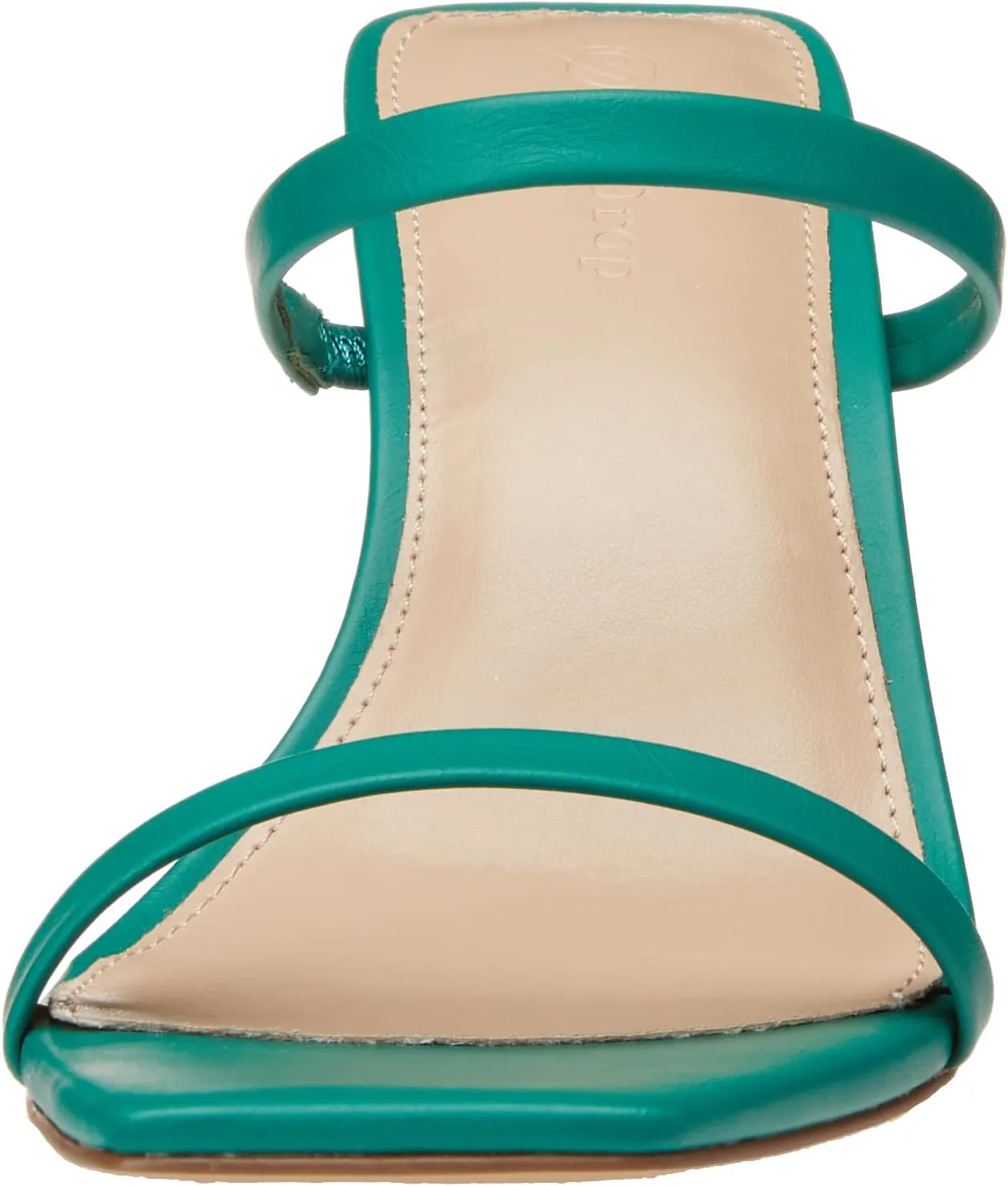 The Drop Women's Avery Square Toe Two Strap High Heeled Sandal