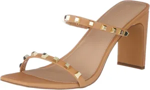 The Drop Women's Avery Square Toe Two Strap High Heeled Sandal