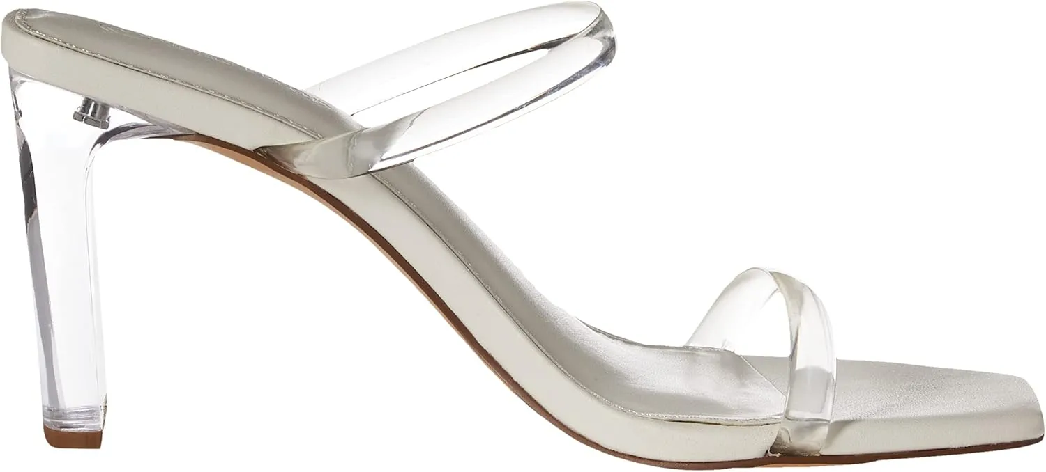 The Drop Women's Avery Square Toe Two Strap High Heeled Sandal