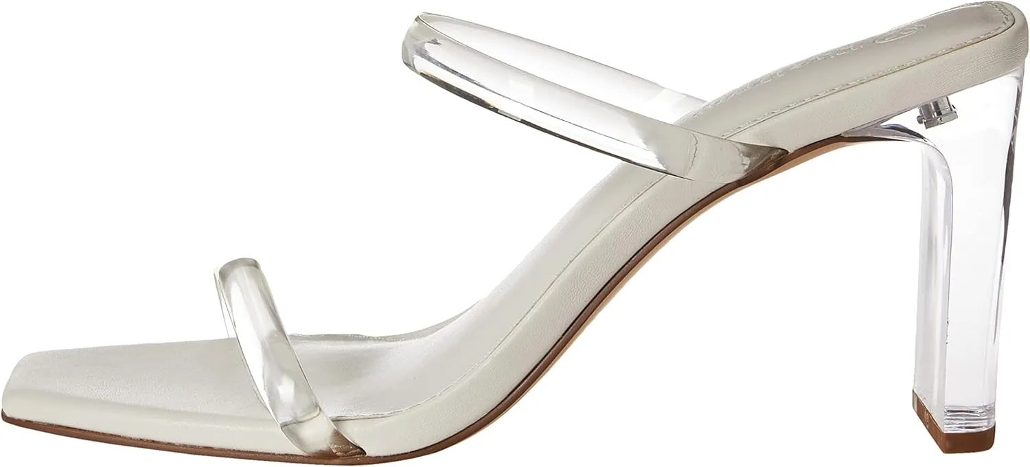 The Drop Women's Avery Square Toe Two Strap High Heeled Sandal