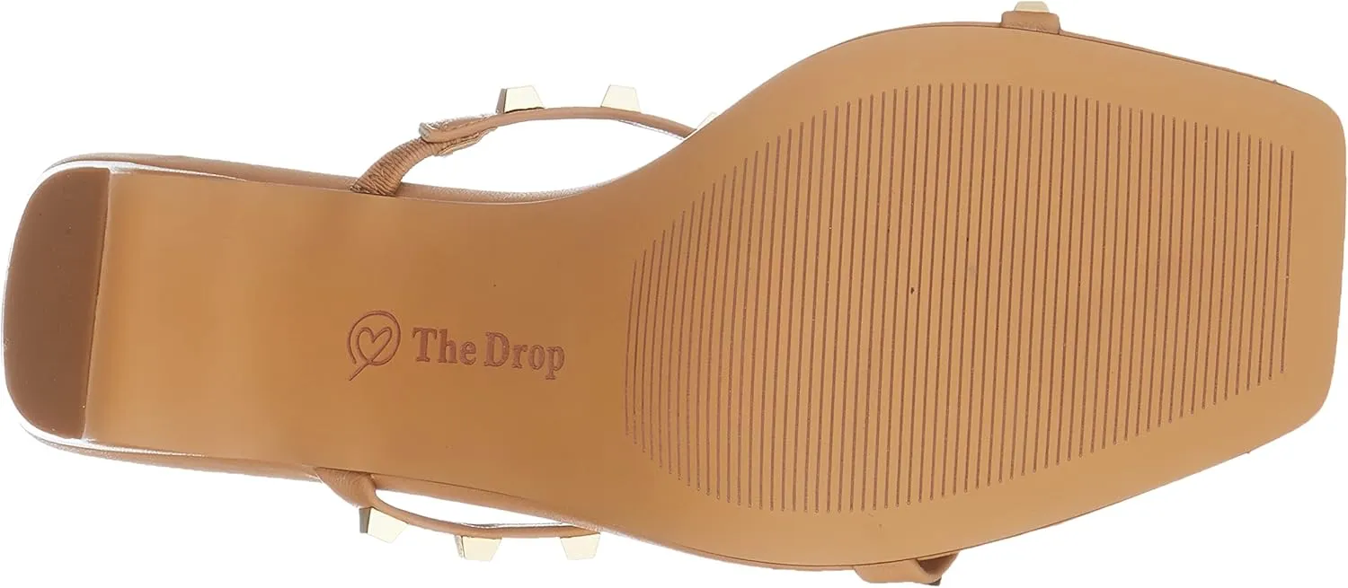 The Drop Women's Avery Square Toe Two Strap High Heeled Sandal