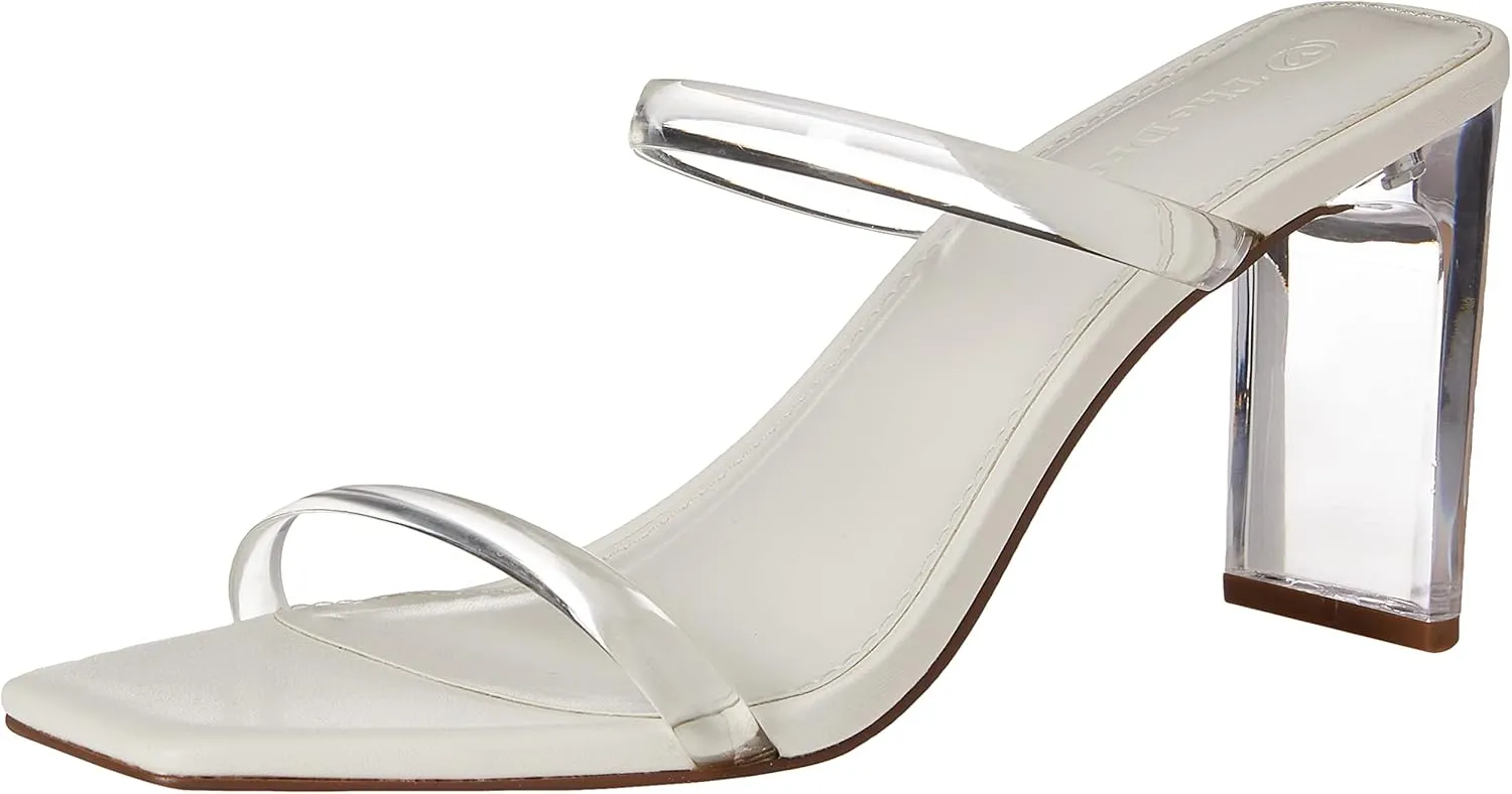 The Drop Women's Avery Square Toe Two Strap High Heeled Sandal