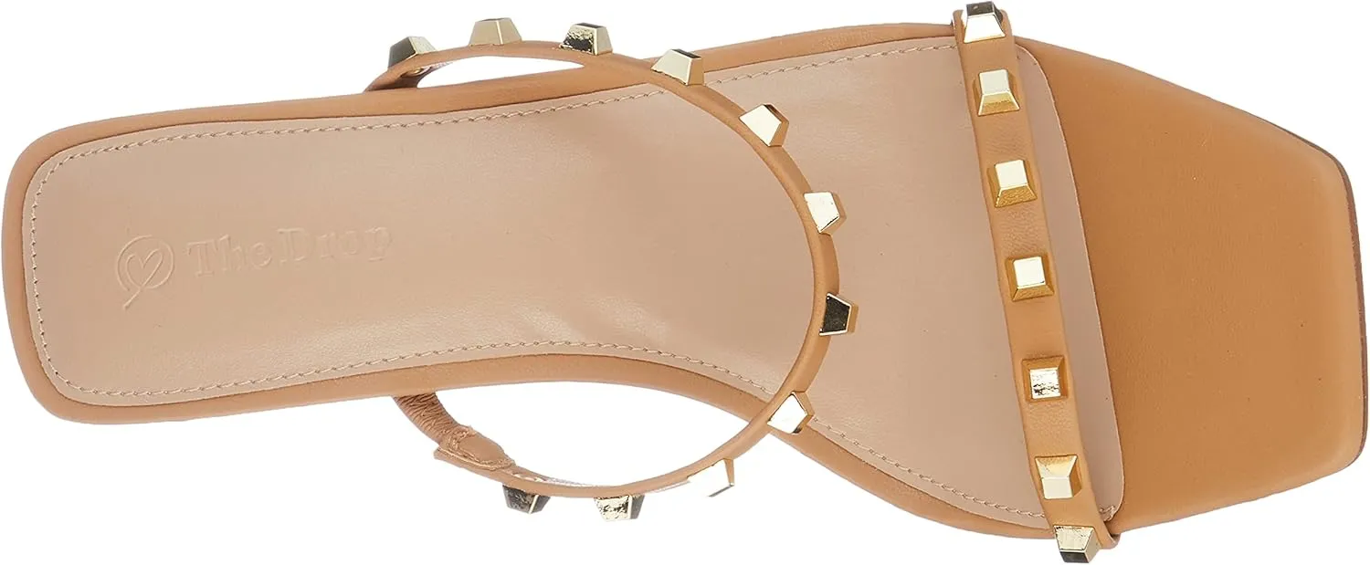 The Drop Women's Avery Square Toe Two Strap High Heeled Sandal
