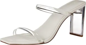 The Drop Women's Avery Square Toe Two Strap High Heeled Sandal