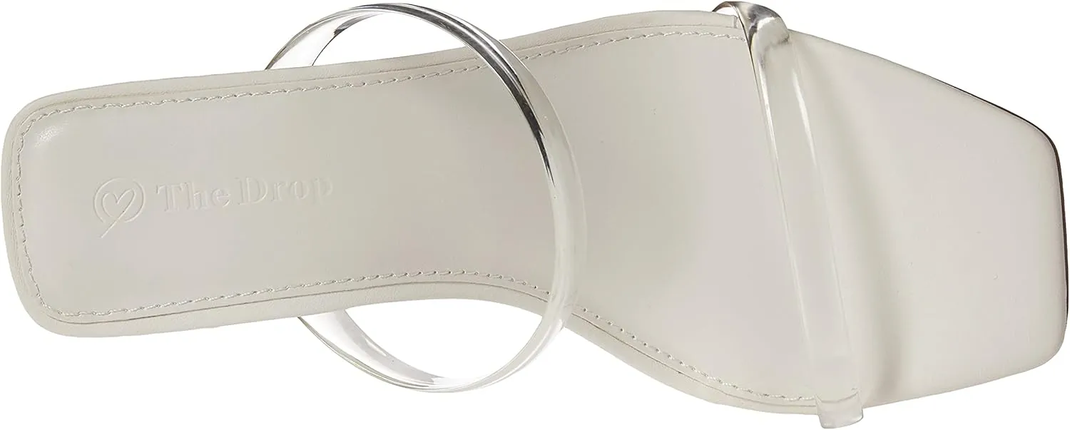 The Drop Women's Avery Square Toe Two Strap High Heeled Sandal
