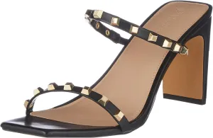 The Drop Women's Avery Square Toe Two Strap High Heeled Sandal