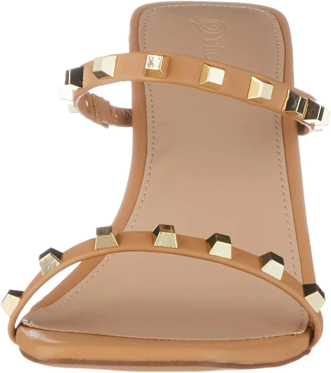 The Drop Women's Avery Square Toe Two Strap High Heeled Sandal