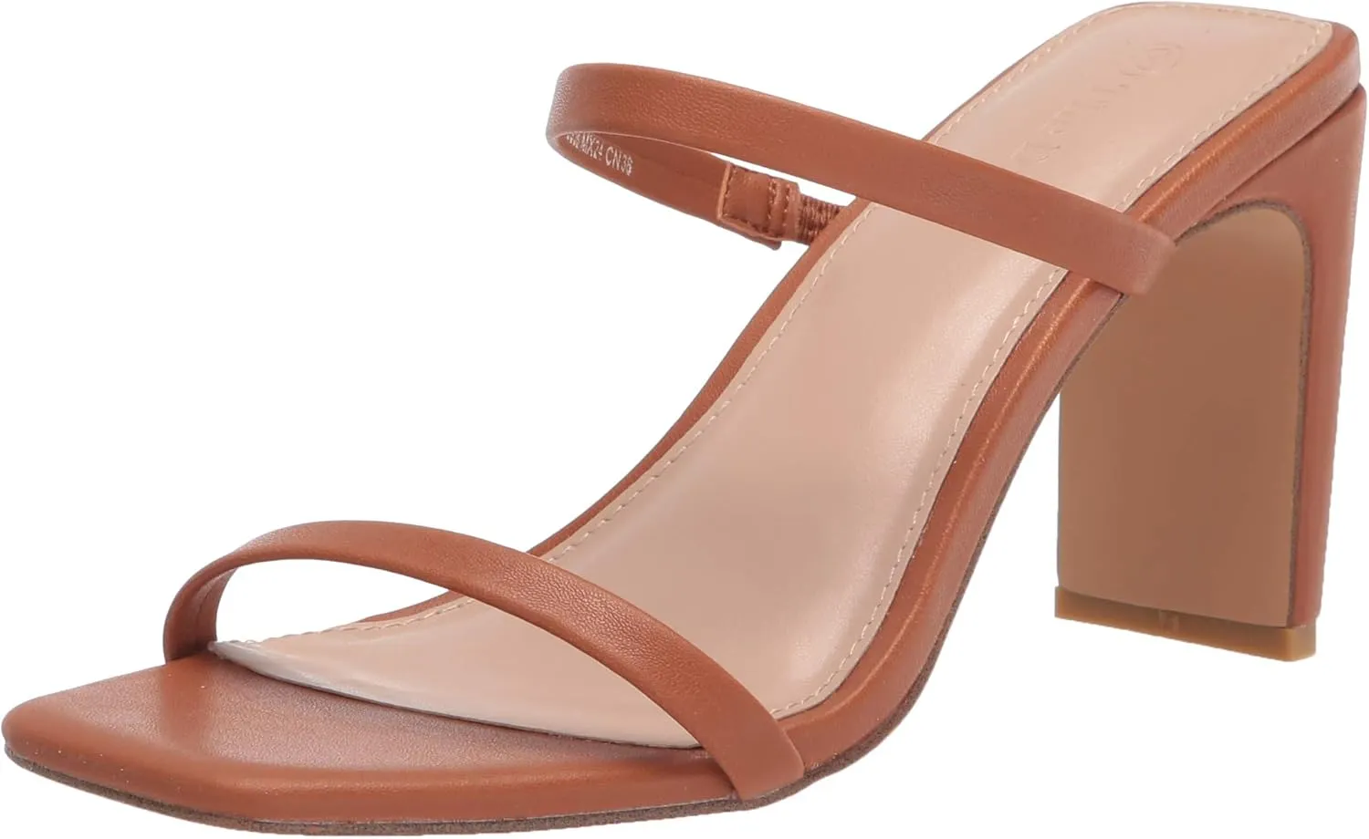 The Drop Women's Avery Square Toe Two Strap High Heeled Sandal