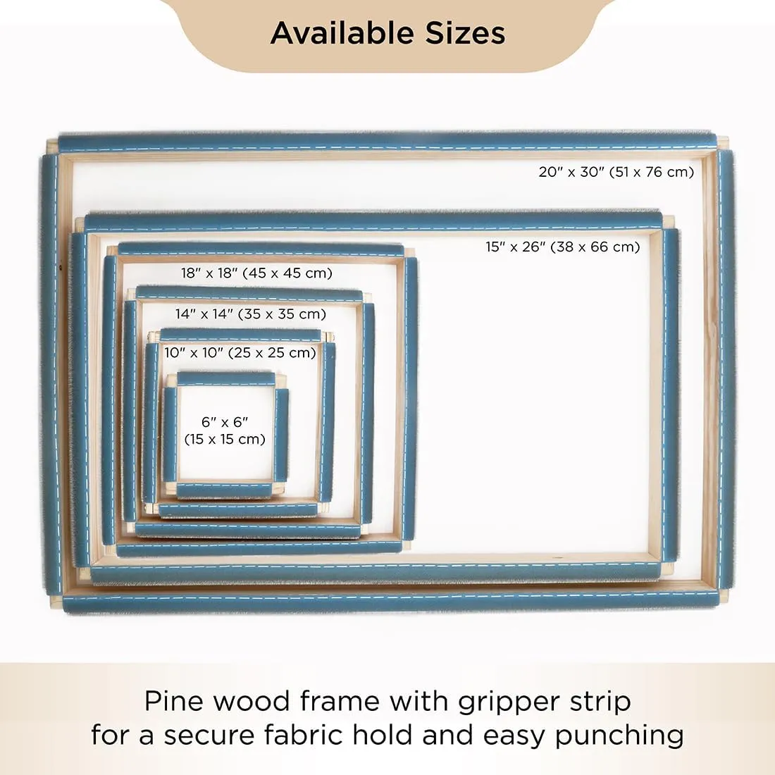 The Oxford Company Gripper Strip Lap Frame | Size 6"x6" (15 x 15 cm)