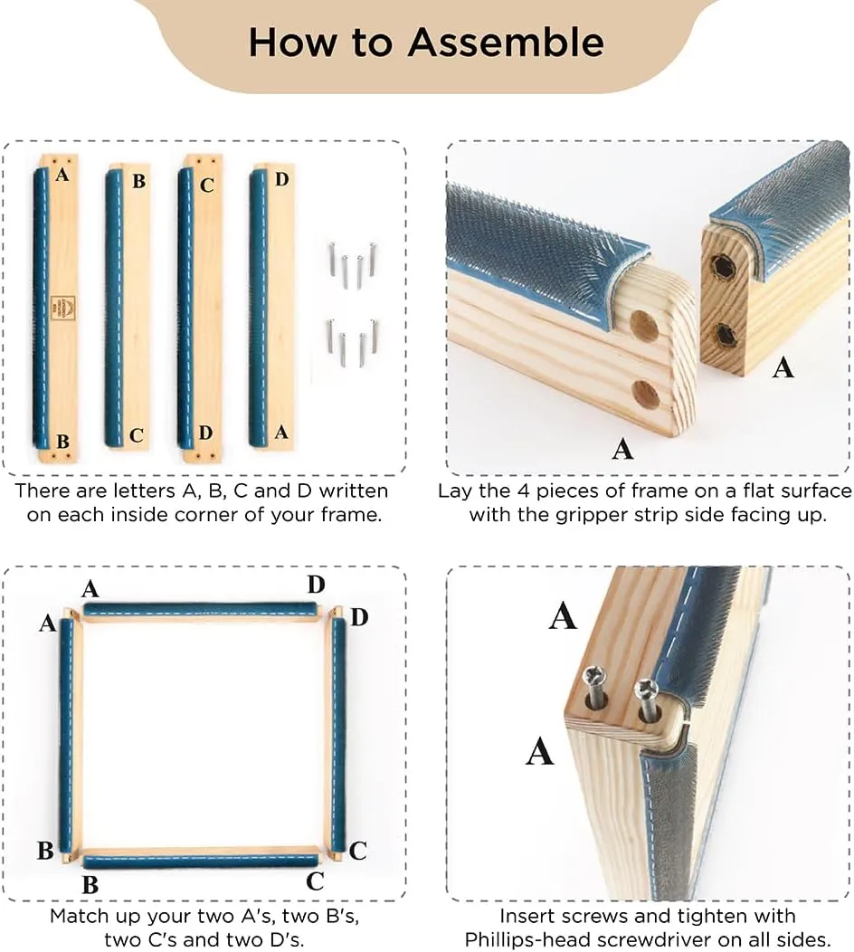 The Oxford Company Gripper Strip Lap Frame | Size 6"x6" (15 x 15 cm)