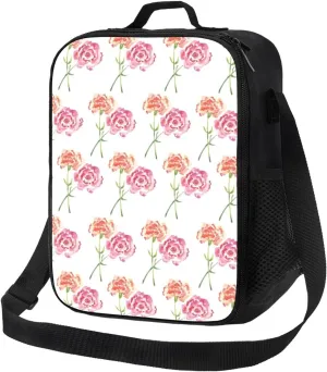 Thermal Insulation One Shoulder Bento Bag Wear Resistance Light Weight Lunch Bag, Shoulder Strap Adjustable Lunch Box Suitable Work Picnics for Woman Man Yellow Pollen Flower