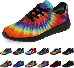 Tie Dye Shoes for Women Men Running Shoes Womens Mens Walking Tennis Sneakers Comfortable Sport Jogging Shoes Gifts