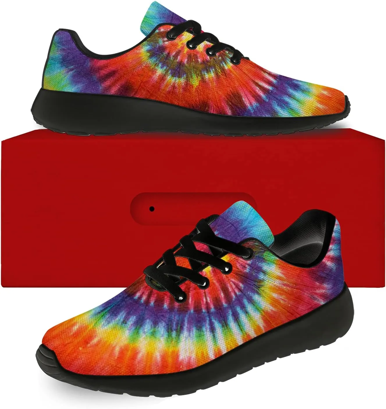 Tie Dye Shoes for Women Men Running Shoes Womens Mens Walking Tennis Sneakers Comfortable Sport Jogging Shoes Gifts