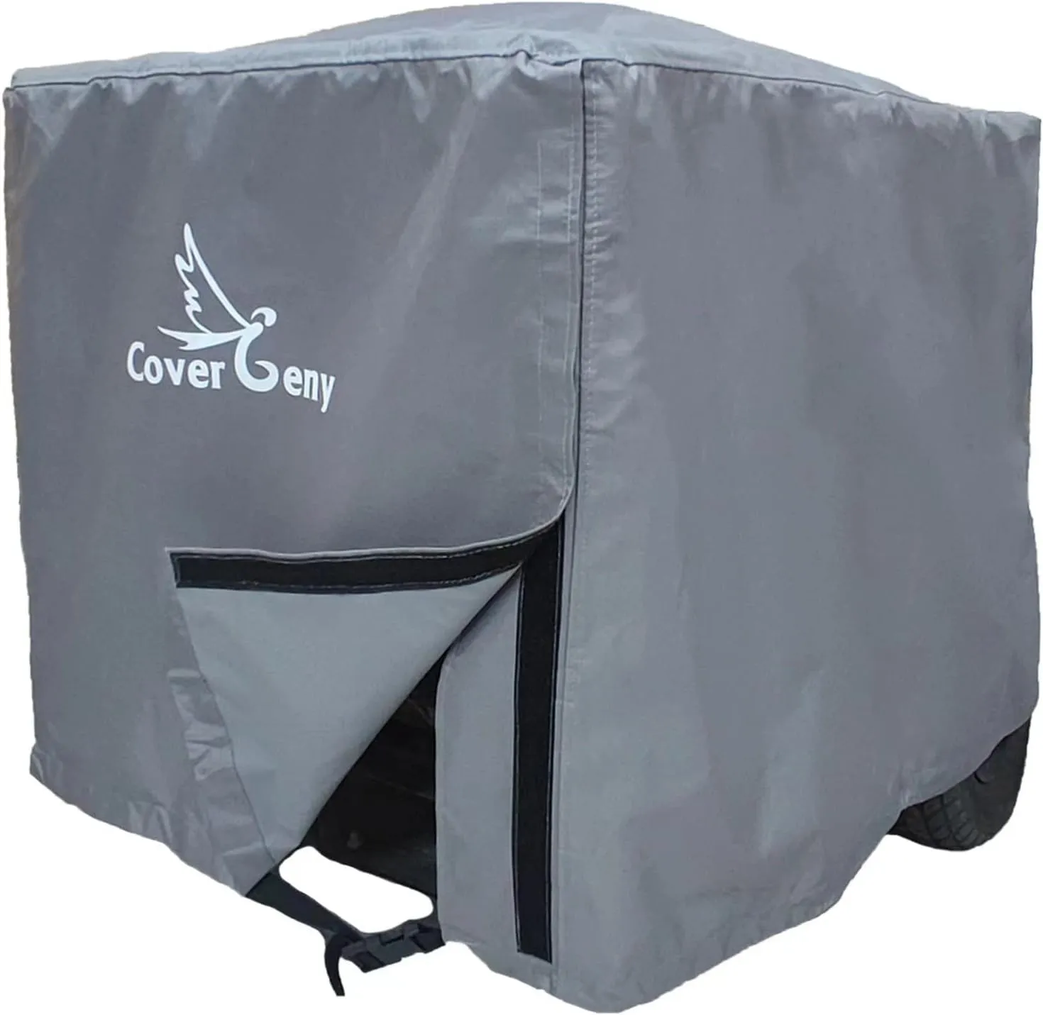 Top Double Fabric, Raised Design Outside Waterproof Generator Cover, Heavy Duty Weather/UV Resistant Storage Cover for Universal Generators 3,000-5,000 Watt, Grey (25"(L) x24''(W) x21''(H))