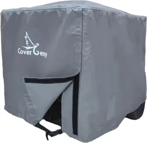 Top Double Fabric, Raised Design Outside Waterproof Generator Cover, Heavy Duty Weather/UV Resistant Storage Cover for Universal Generators 3,000-5,000 Watt, Grey (25"(L) x24''(W) x21''(H))