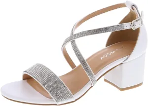 TOP Moda Over The Toe Strap Ankle Wrap Strap 2" Block Heel Open Toe Dress Sandal