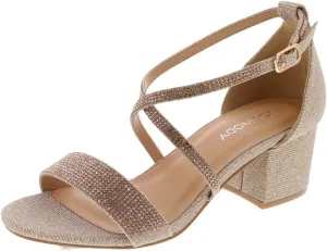 TOP Moda Over The Toe Strap Ankle Wrap Strap 2" Block Heel Open Toe Dress Sandal