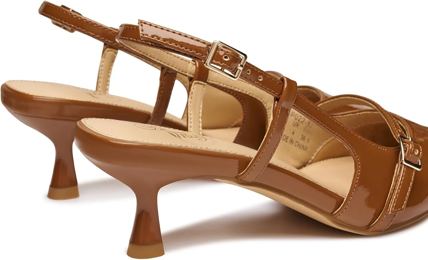 Trary Slingback Kitten Heels for Women,Pointed Toe Closed Toe Pumps,Sexy Shoes Women for Wedding