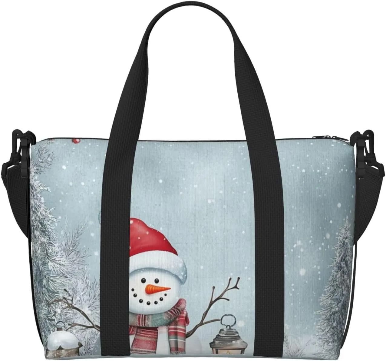 Travel Duffle Bag Christmas Snowman Weekender Overnight Bags Luggage Bag for Women Men Waterproof Sports Gym Bag Hand Bag with Shoulder Strap