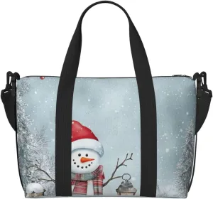 Travel Duffle Bag Christmas Snowman Weekender Overnight Bags Luggage Bag for Women Men Waterproof Sports Gym Bag Hand Bag with Shoulder Strap