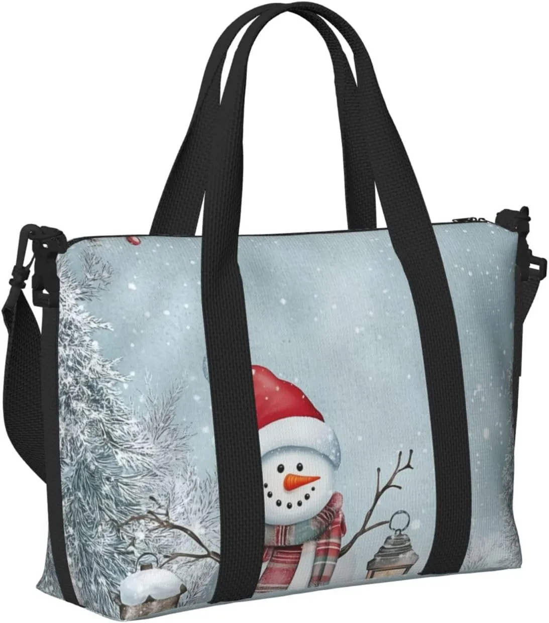 Travel Duffle Bag Christmas Snowman Weekender Overnight Bags Luggage Bag for Women Men Waterproof Sports Gym Bag Hand Bag with Shoulder Strap