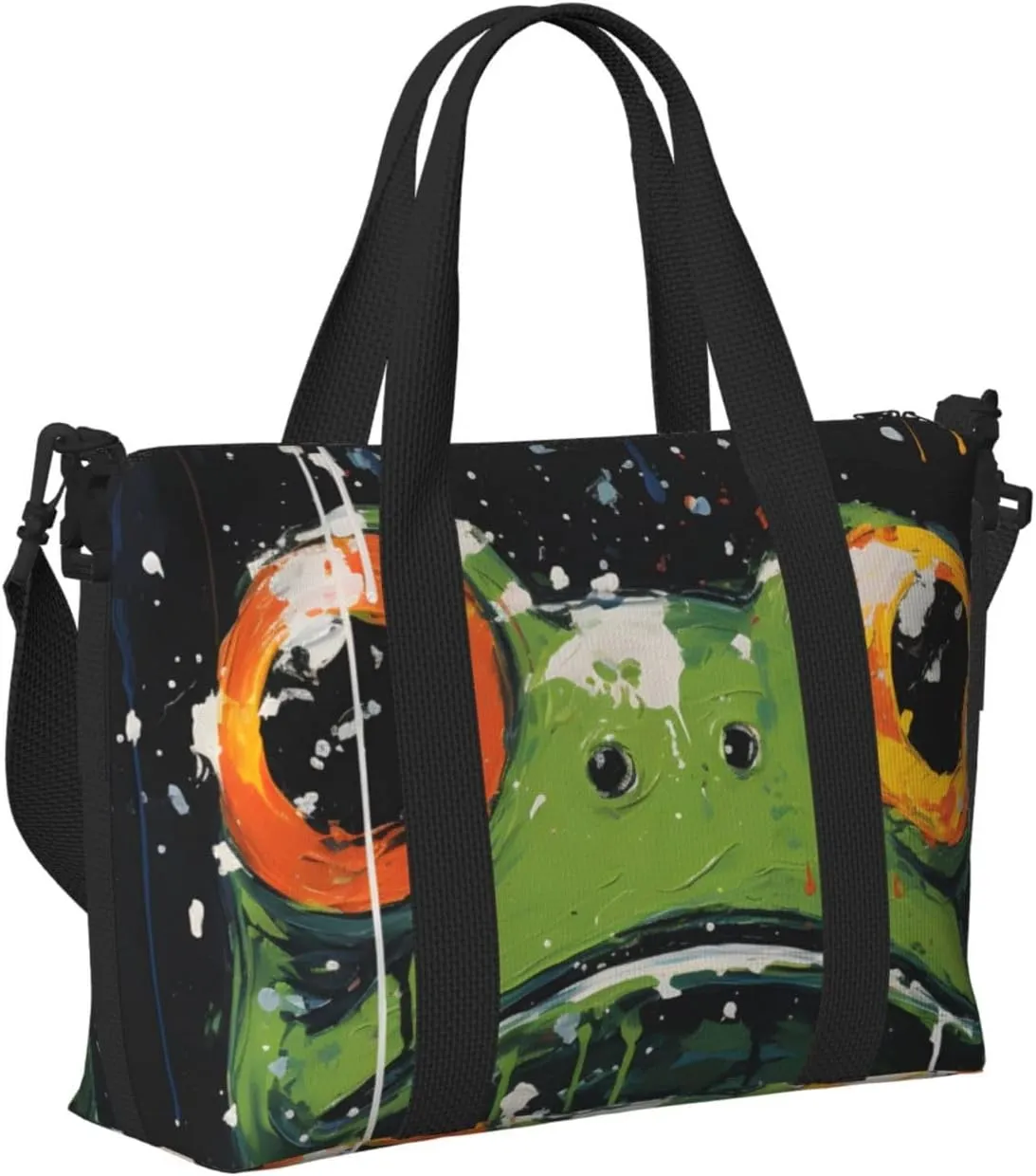 Travel Duffle Bag Cute Frog Animal Weekender Overnight Bags Luggage Bag for Women Men Waterproof Sports Gym Bag Hand Bag with Shoulder Strap
