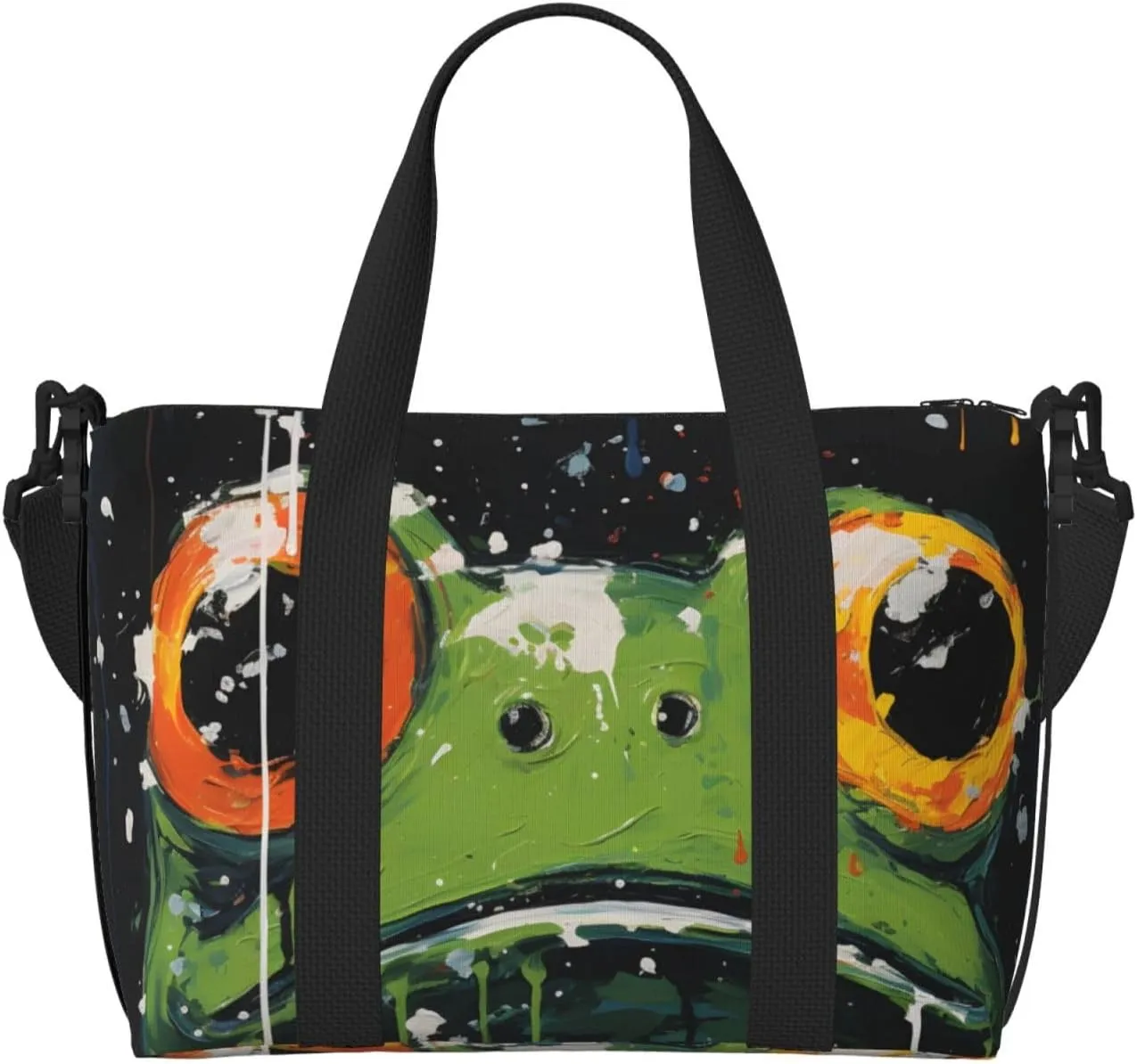 Travel Duffle Bag Cute Frog Animal Weekender Overnight Bags Luggage Bag for Women Men Waterproof Sports Gym Bag Hand Bag with Shoulder Strap