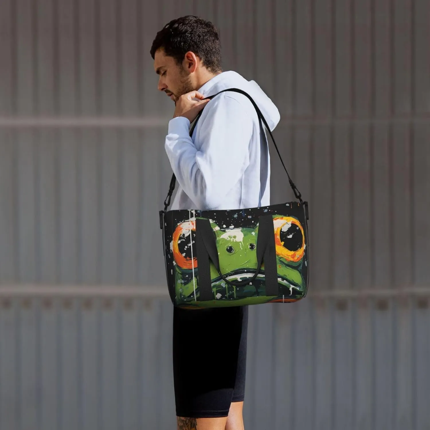 Travel Duffle Bag Cute Frog Animal Weekender Overnight Bags Luggage Bag for Women Men Waterproof Sports Gym Bag Hand Bag with Shoulder Strap