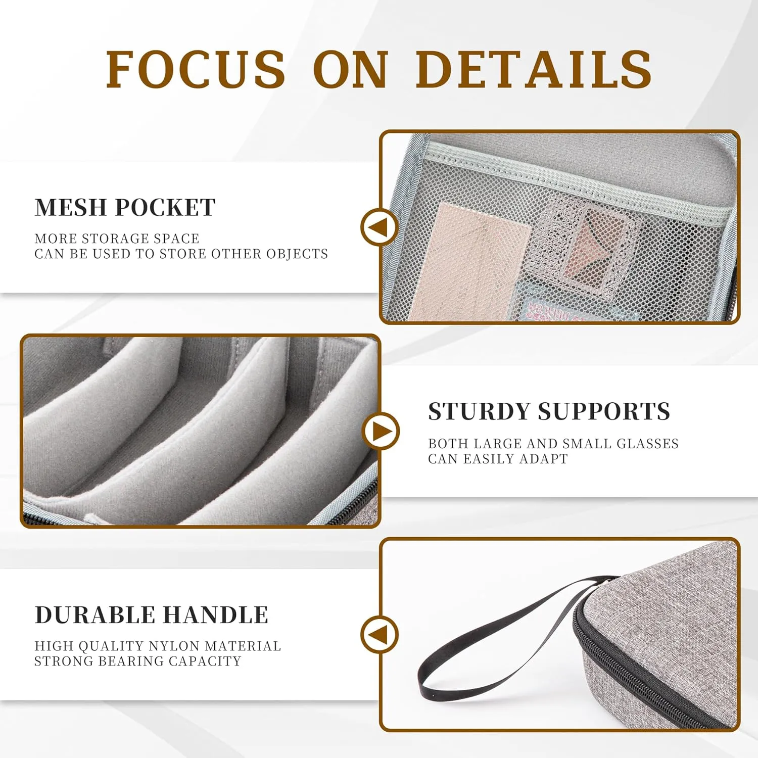 Travel Sunglasses Organizer Case for Multiple Glasses Adjustable Slot Eyeglass Organizer for Women Men Glasses Case