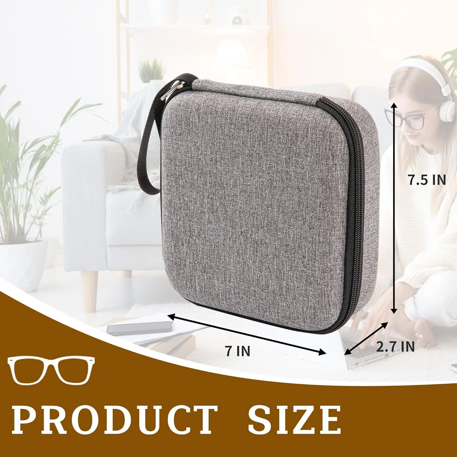 Travel Sunglasses Organizer Case for Multiple Glasses Adjustable Slot Eyeglass Organizer for Women Men Glasses Case